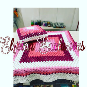 Crochet Pillow and Throw Blanket