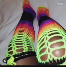 Load and play video in Gallery viewer, Knee High Crochet Socks
